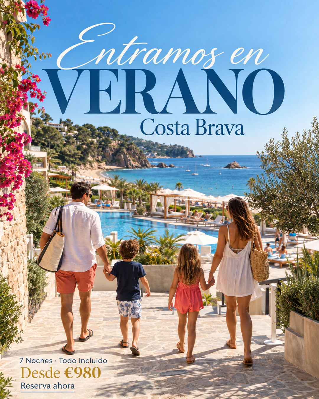 Family summer in Costa Brava: an ad made by TourixAI