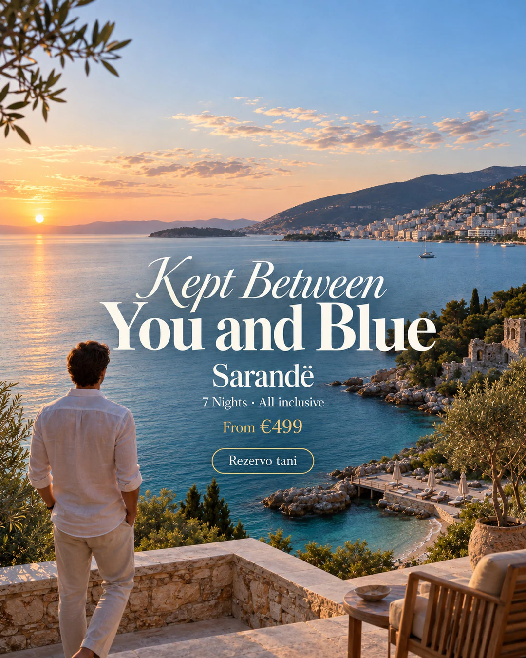 All-inclusive by the sea in Sarandë: an ad made by TourixAI